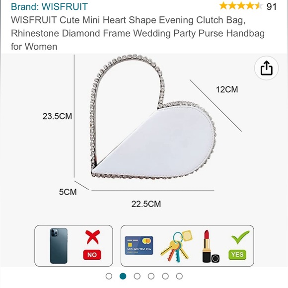 NWOT Valentines Day heart clutch never used! - Picture 5 of 7